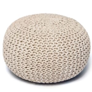Anji Mountain Jute Pouf 142055 Ivory